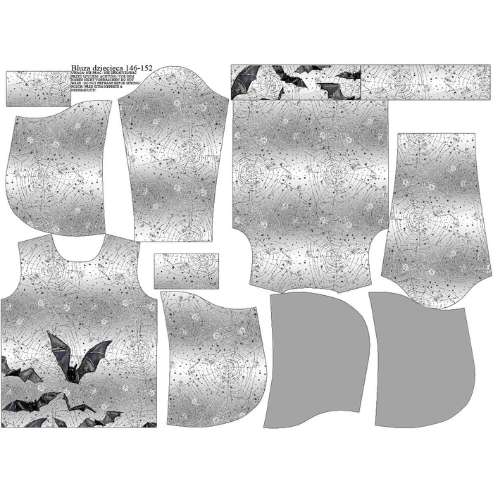 KID'S HOODIE (ALEX) - BATS (ENCHANTED NIGHT) - sewing set