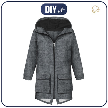 PÁNSKÁ BUNDA PARKA (TOM) - LEN / šedá - Sada šití