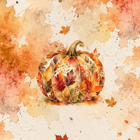 AUTUMN PUMPKIN / ORANGE - PANEL (60cm x 50cm)