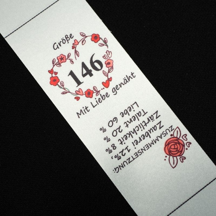 Mädchen Textillabel DE - Größe 56 - 4 Stck Set