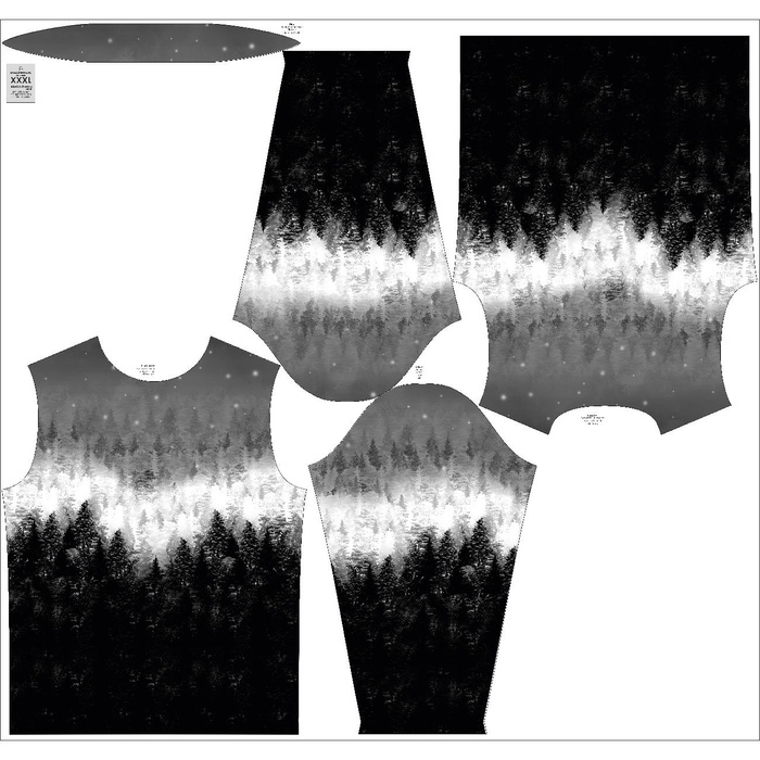 THERMO MEN'S BLOUSE (JIM) - FORREST OMBRE (WINTER IN THE MOUNTAIN) - sewing set XXXL