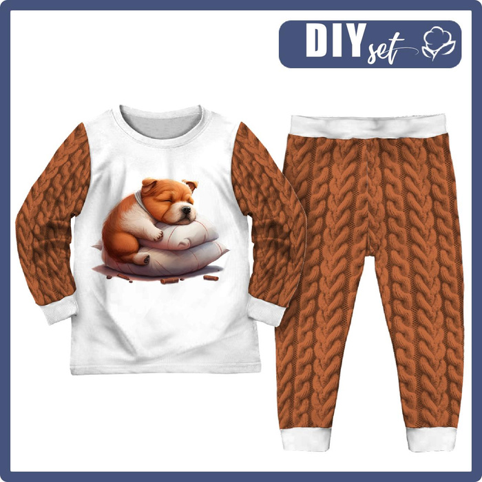 KINDERPYJAMAS "MIKI" - SLEEPING DOG - Nähset (98/104)
