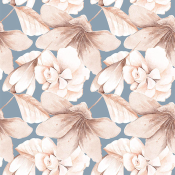 RETRO FLOWERS pat. 2 - Slub Weave