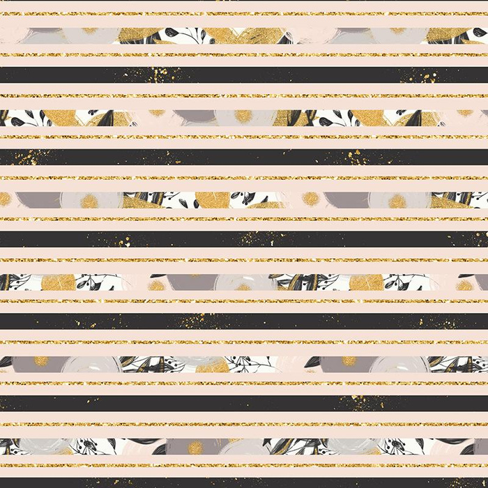 FLOWER BOUQUET  pat. 5 (gold) - Viscose jersey