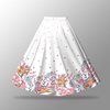 FLOWERS (pattern no. 7) / white - skirt panel "MAXI" - crepe