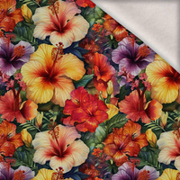 FLOWERS PAPAYA ORANGE WZ. 3 - Wintersweat angeraut mit Elastan ITY