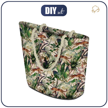 NÁKUPNÍ TAŠKA - GEPARDI / listi - Sada šití