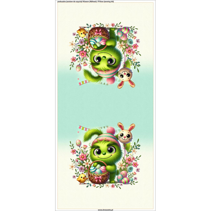 POLŠTÁŘ 45x45 - FUNNY EASTER vz.2 PRANKSTER - Panama 220g - Sada šití