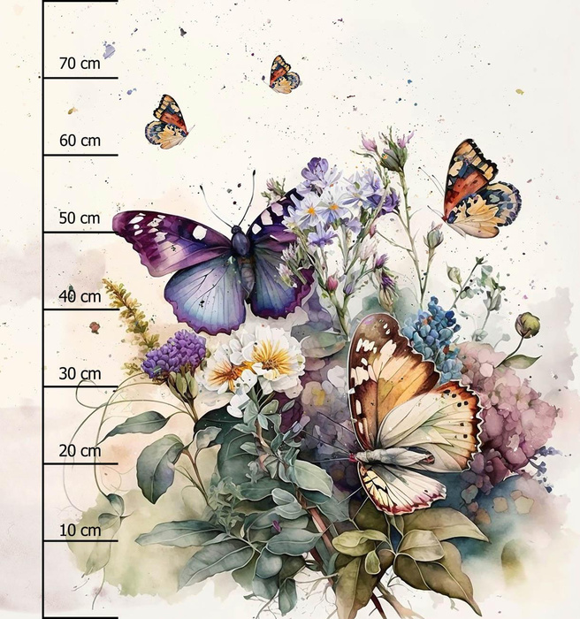 BEAUTIFUL BUTTERFLY VZ. 2 - panel (75cm x 80cm) SINGLE JERSEY