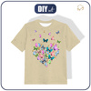 KID’S T-SHIRT - HEART BUTTERFLIES / beige - Single Jersey (116/122)