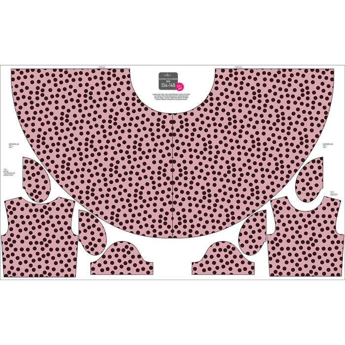 Dziecięca sukienka “Mia” (134/140) - POLKA DOTS WZ. 9 - zestaw do uszycia