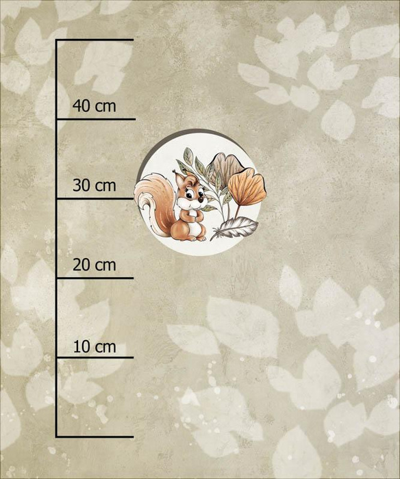 ŠT’ASTNÉ VEVERKY (PODZIM V LESE ) - panel 50cm x 60cm - single jersey 