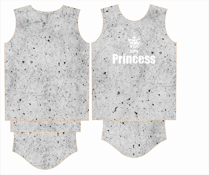 T-SHIRT DZIECIĘCY - LITTLE PRINCESS / beton - single jersey (128/134)