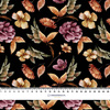 GOLDEN GARDEN pat. 1 (COLORFUL AUTUMN) / black - Woven Fabric for tablecloths