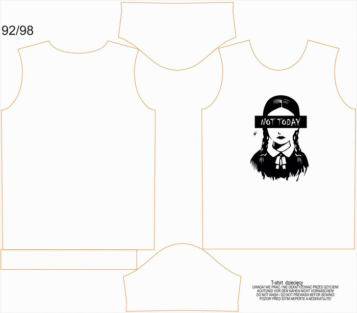 T-SHIRT DZIECIĘCY - WEDNESDAY wz. 1 - zestaw do uszycia (140/146)