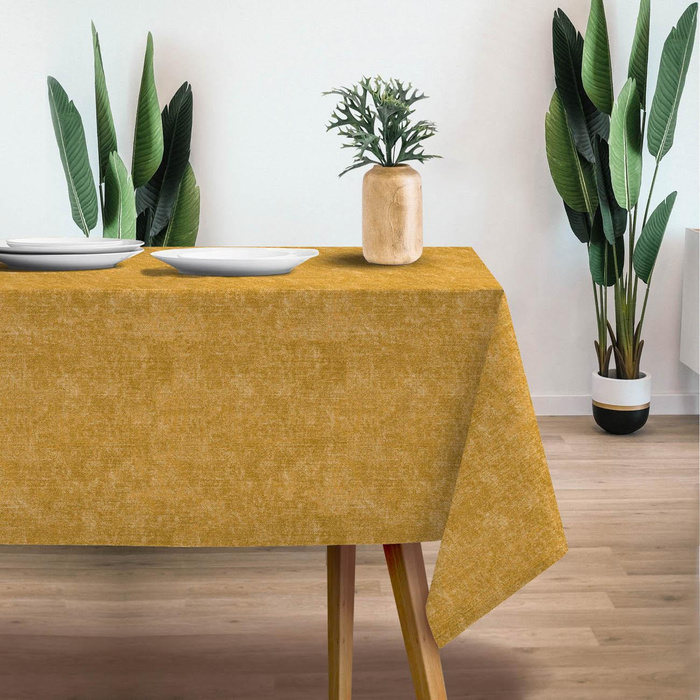 ACID WASH / MUSTARD  - Cotton woven fabric