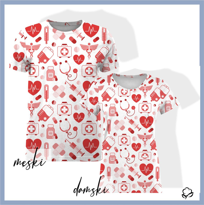 WOMEN’S T-SHIRT - MEDICAL RESCUE (HOBBIES AND JOBS) - red / white - single jersey XXL