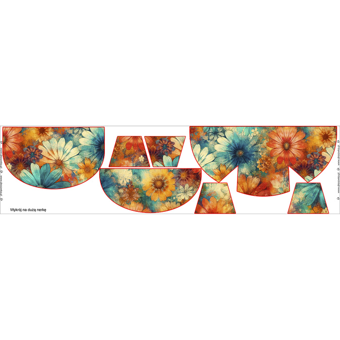 HIP BAG - FLOWERS PAPAYA ORANGE WZ. 6 - Choice of sizes