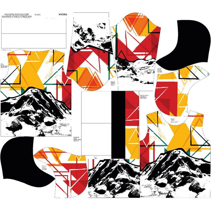 BLUZA Z KAPTUREM UNISEX (HYDRA) - GÓRY / TRÓJKĄTY - zestaw do uszycia XXXL