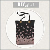 SHOPPER BAG - BUTTERFLIES MIX PAT. 5 (GLITTER BUTTERFLIES) - sewing set
