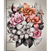 BOUQUET OF FLOWERS WZ.10 - panel (60cm x 50cm) brushed knitwear with elastane ITY