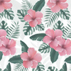 HIBISCUS Pat. 2 / pink - SLUB WEAVE