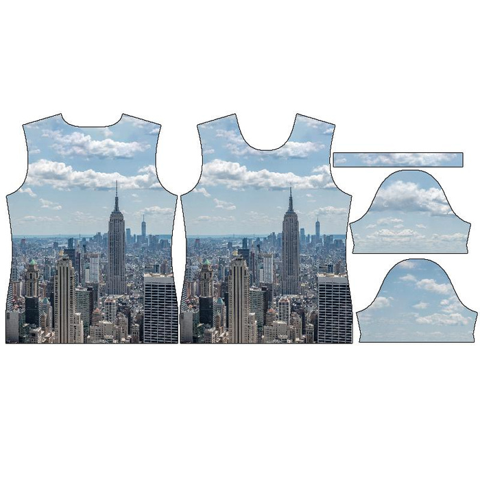 DAMEN T-SHIRT - NEW YORK - Single Jersey XXL