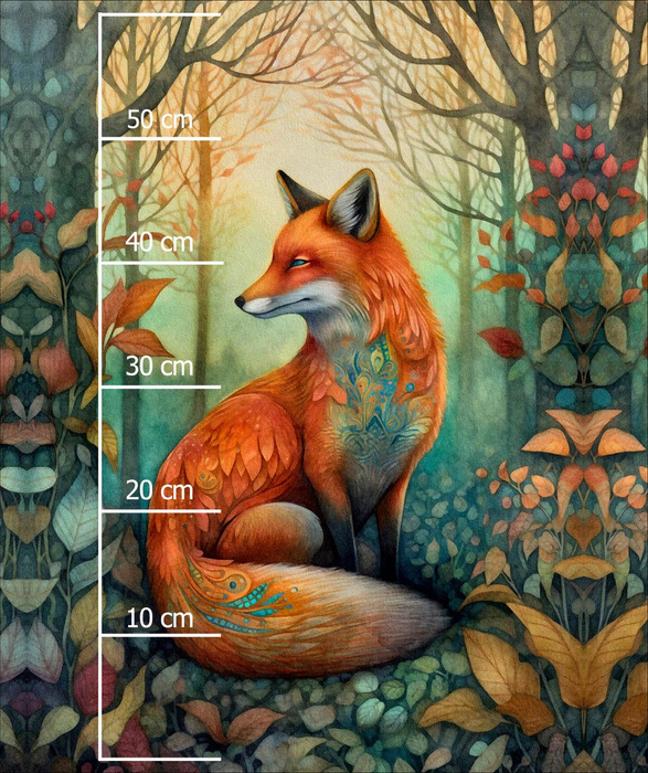 BOHO FOX - PANEL (60cm x 50cm) dzianina drapana z elastanem ITY