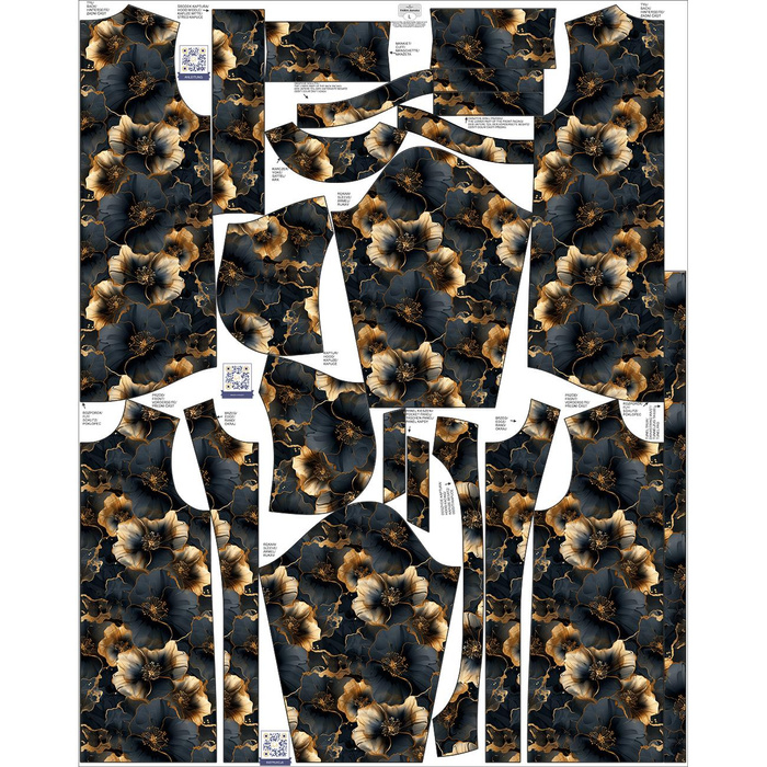 WOMEN'S PARKA (ANNA) -  AUTUMN FLOWERS WZ.20  - softshell XXL