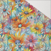 FLOWERS PAPAYA ORANGE WZ. 9 - Hydrophobic brushed knit