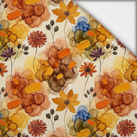 AUTUMN FLOWERS WZ. 25 - lehký, česaný úplet