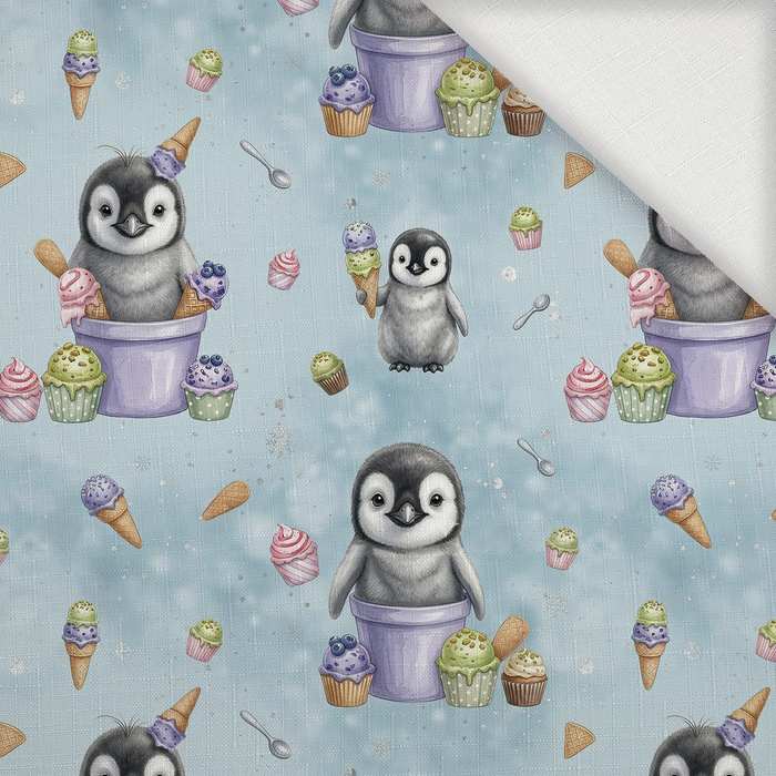 Ice Penguin - Woven Fabric for tablecloths