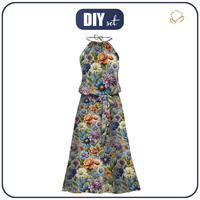 DRESS "DALIA" MAXI (XXS-XS) - FLOWERS PAT.15 - sewing set