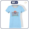 DAMEN T-SHIRT - RETRO WAVE / hellblau - Single Jersey M