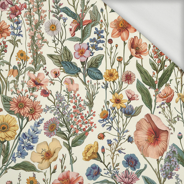 PASTEL FLOWERS WZ. 34 - looped knit fabric