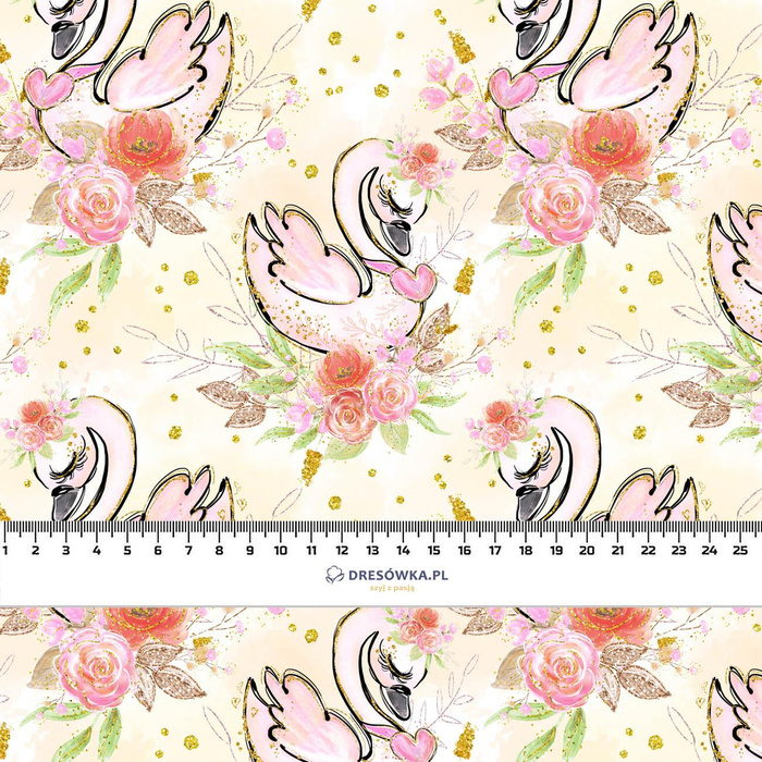 SWANS - Cotton woven fabric