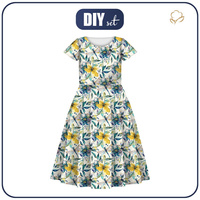 KID'S DRESS "MIA" - Butterfly & Flowers wz.8 - sewing set