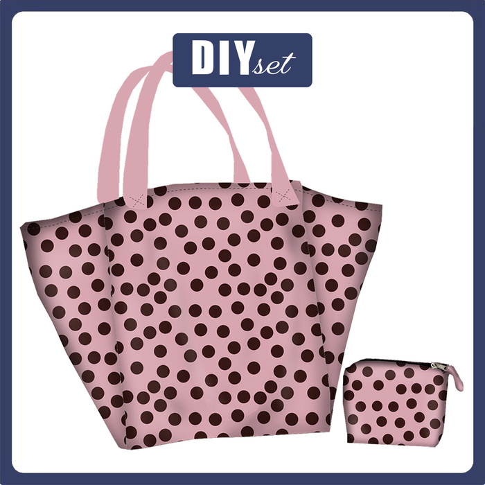 XL Tasche mit Utensilientasche 2 in 1 - POLKA DOTS WZ. 9 - Nähset