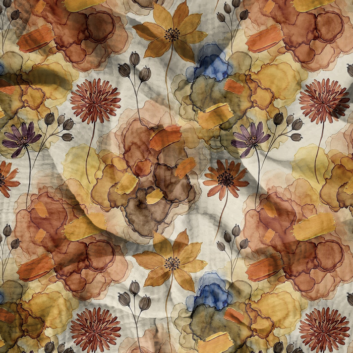 AUTUMN FLOWERS WZ. 25 - Baumwoll Musselin