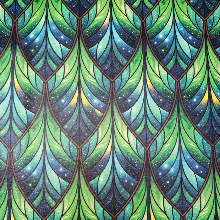 Stained Garden wz. 8 - gruba ekoskóra tłoczona