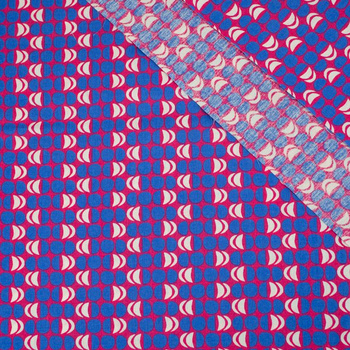COLORFUL SEMICIRCLES / fuchsia - POPLIN 100% cotton