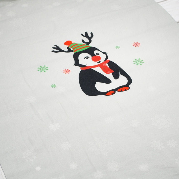 PENGUIN REINDEER / red - panel looped knit 