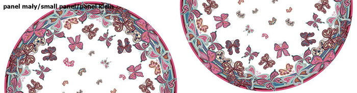 BUTTERFLIES (pattern no. 1 pink) / white - circle skirt panel 