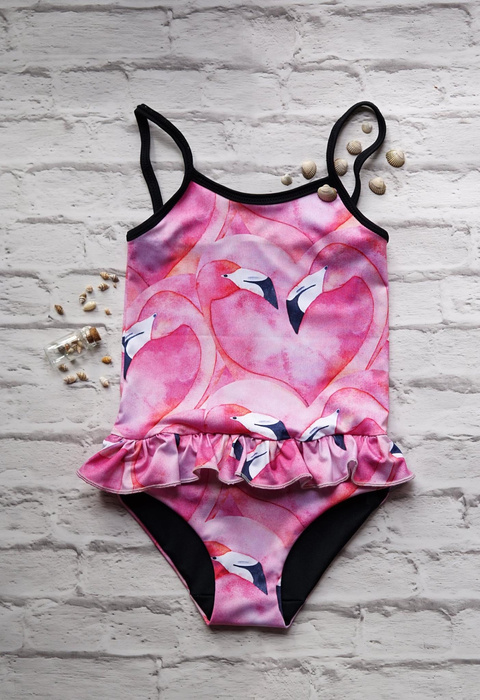 RÓŻOWE FLAMINGI - lycra 300g