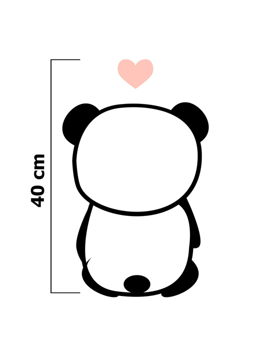 PANDA / BLASS ROSA Größe "M" 50x60 cm - weiß (Hinterseite) Wintersweat angeraut mit Elastan ITY