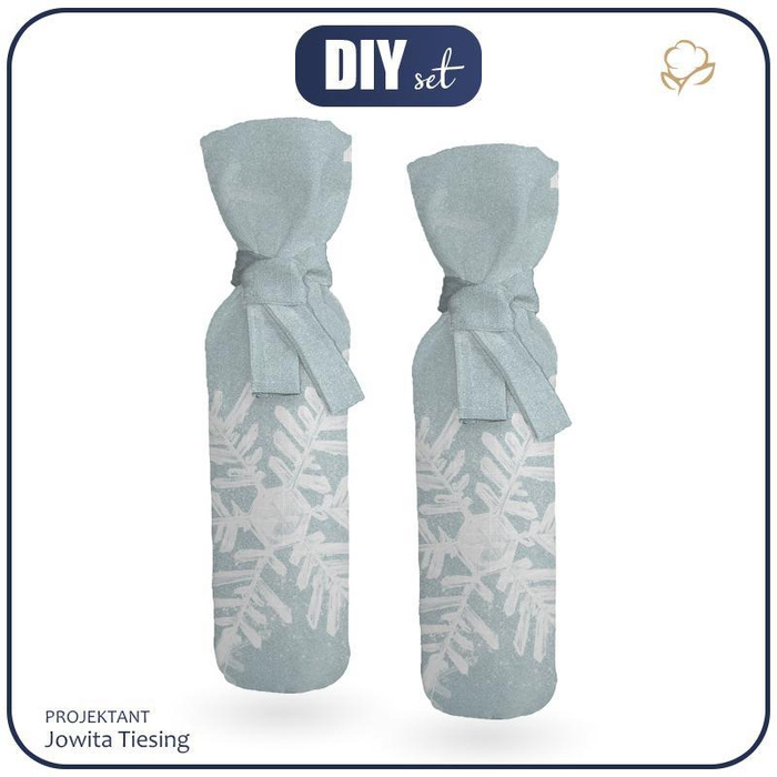 POKROWIEC NA BUTELKĘ - ŚNIEŻYNKA - DIY set