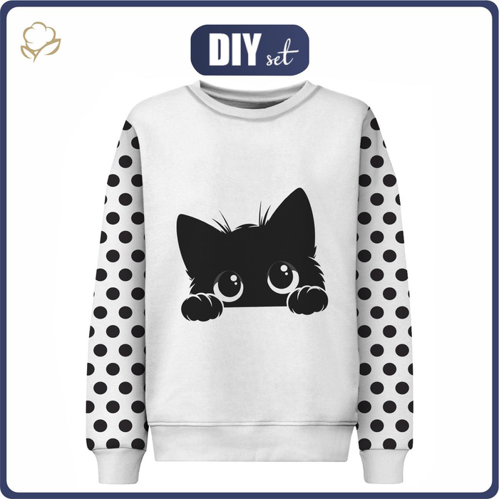 CHILDREN'S (NOE) SWEATSHIRT - LOOKING CAT - sewing set (122/128)