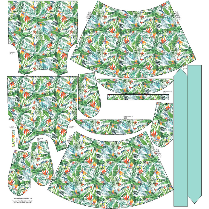 DRESS "EMMA" - PARADISE JUNGLE - Viscose jersey with elastane