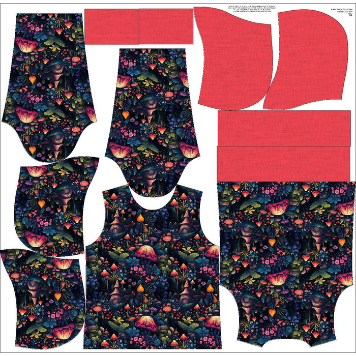 BLUZA DAMSKA (POLA) CLASSIC Z KAPTUREM -  FAIRY WORLD wz.2 (GARDEN) - zestaw do uszycia XXL