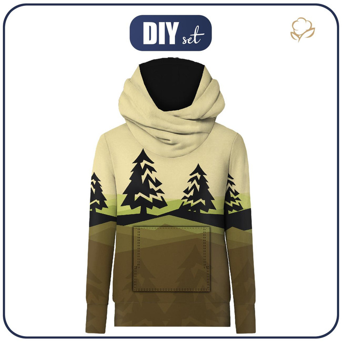BLUZA Z KAPTUREM UNISEX (HYDRA) - LEŚNY SZLAK - zestaw do uszycia XL